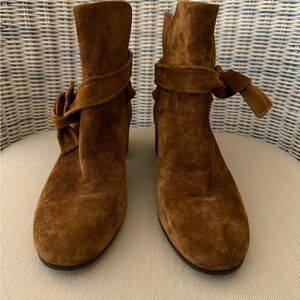 Gianvito Rossi Rich Brown Suede Ankle Boots